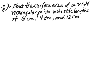 Section 12.2 Surface Area Of A Right Rectangular Prism