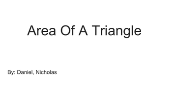 Area Of A Triangle