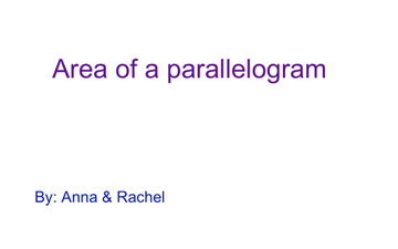 10.1 Area Parallelogram