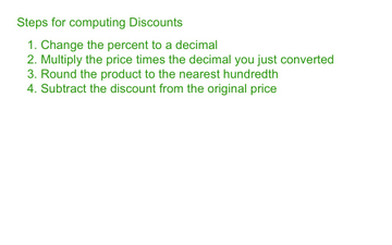 Computing Discounts Step Up To 6th Grade