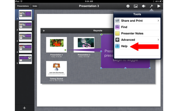 Keynote Tools Menu