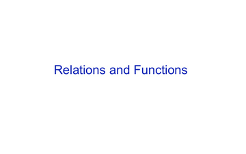 Relations And Functions Notes 